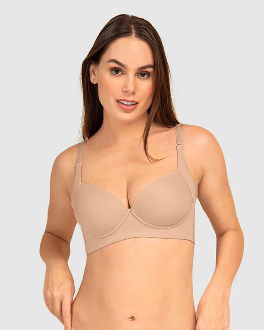 Brasier de realce suave y cubrimiento alto en sisa y espalda Cover Bra