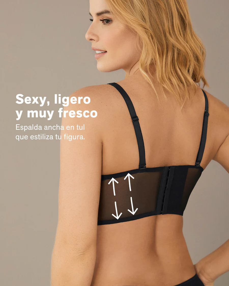 Brasier tipo bralette en encaje y transparencias