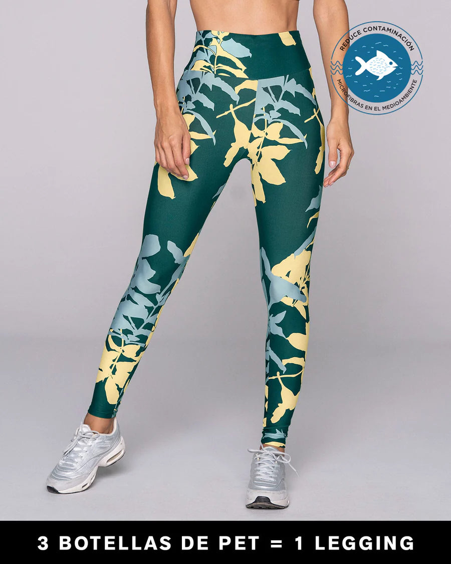 Legging de tiro alto control en abdomen y muslos en material bio-pet