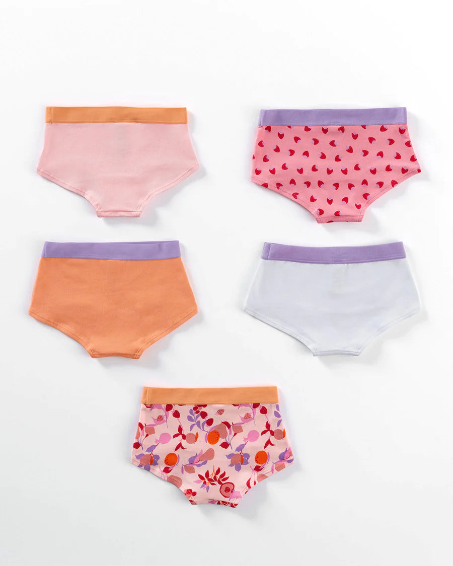 Paquete x 5 panties tipo hipster en algodón suave para niña